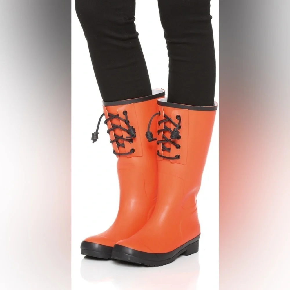 Sperry Walker Spray Rain Boots size 9 red and black